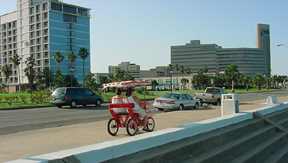 biking along the shore in Corpus Chiristi