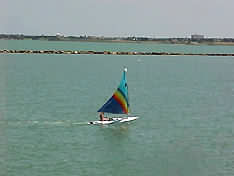 sailboat in the bay at Corpus Christi